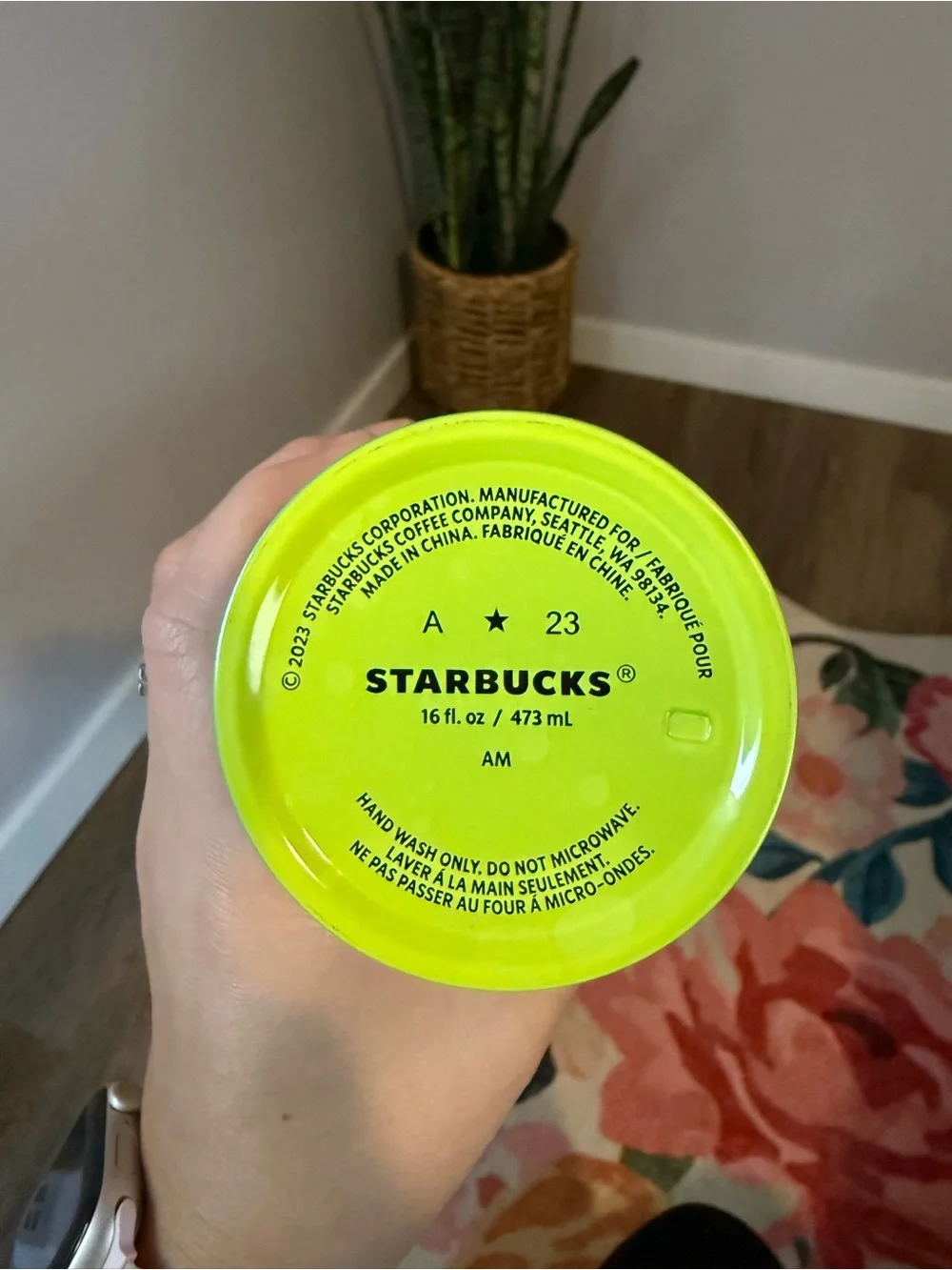 Like New Starbucks Neon Lime to Blue Ombré Stainless Steel Tumbler - 16 oz - Picture 7 of 7